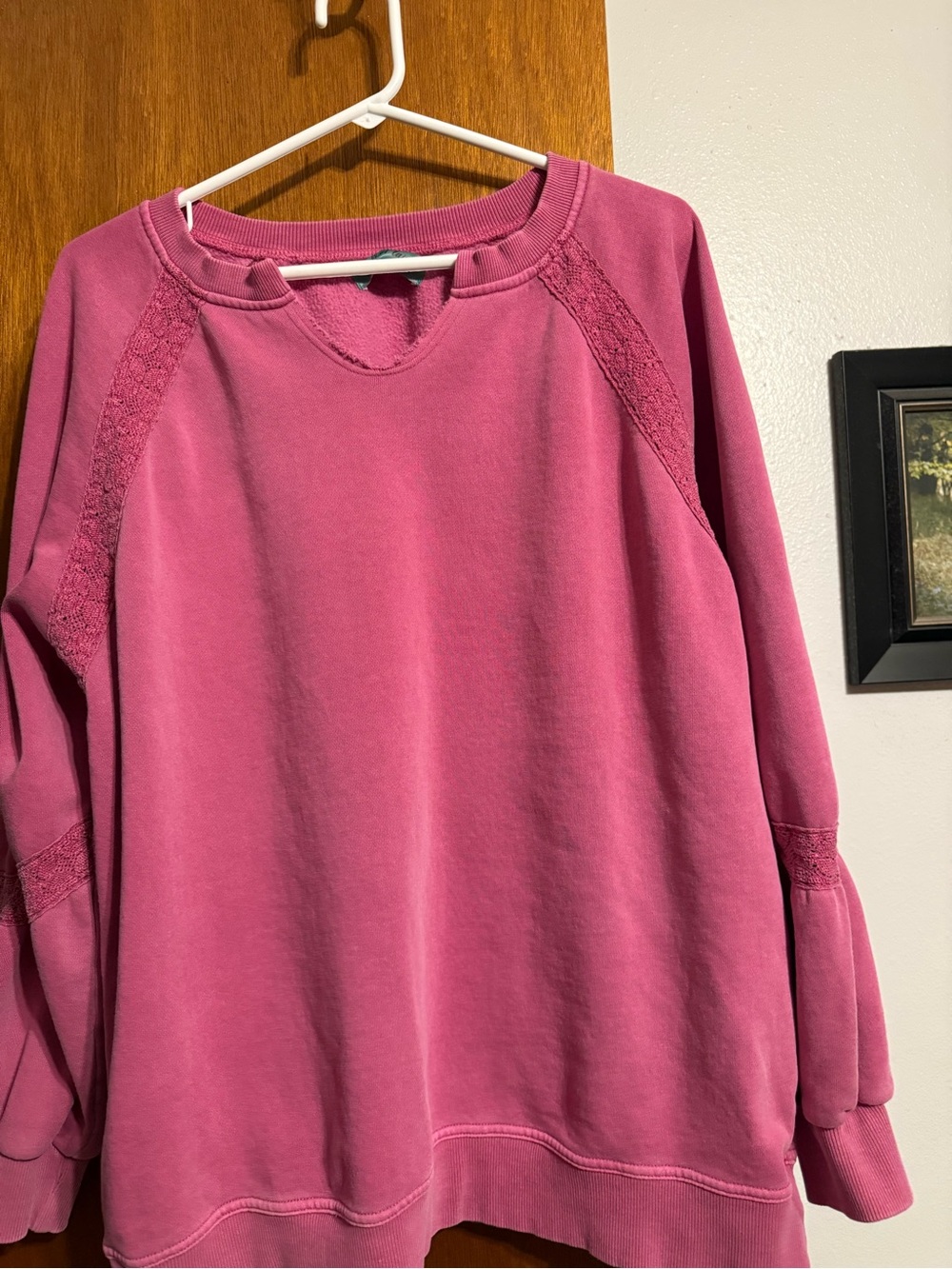 Filly Flair Rose Pink Lace-Trim Crewneck Sweatshirt